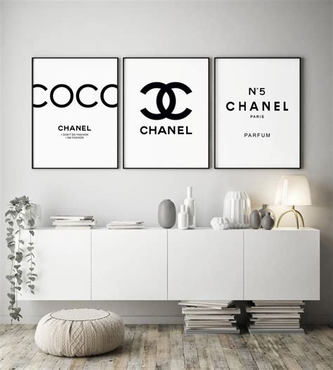 chanel framed wall art|black and white Chanel painting.